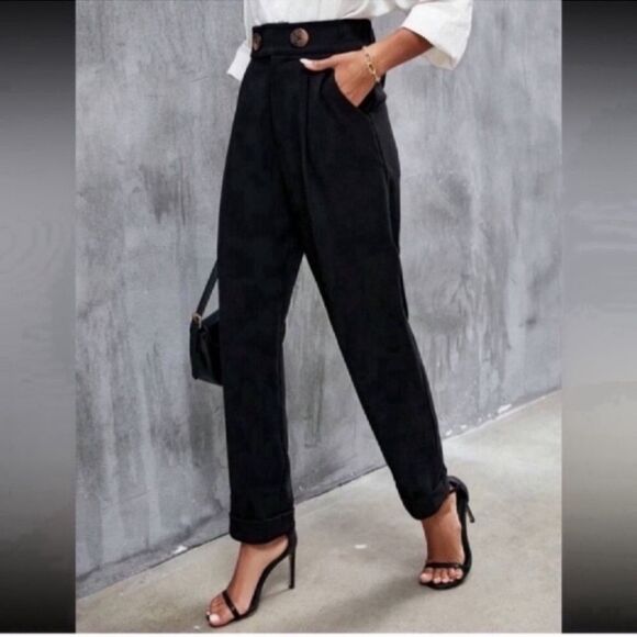 Elegant High Waist Button Detail Suit Pants Size XS - Picture 8 of 11